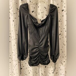 Lucy in the Sky Black Cowl Neck Bodycon Dress